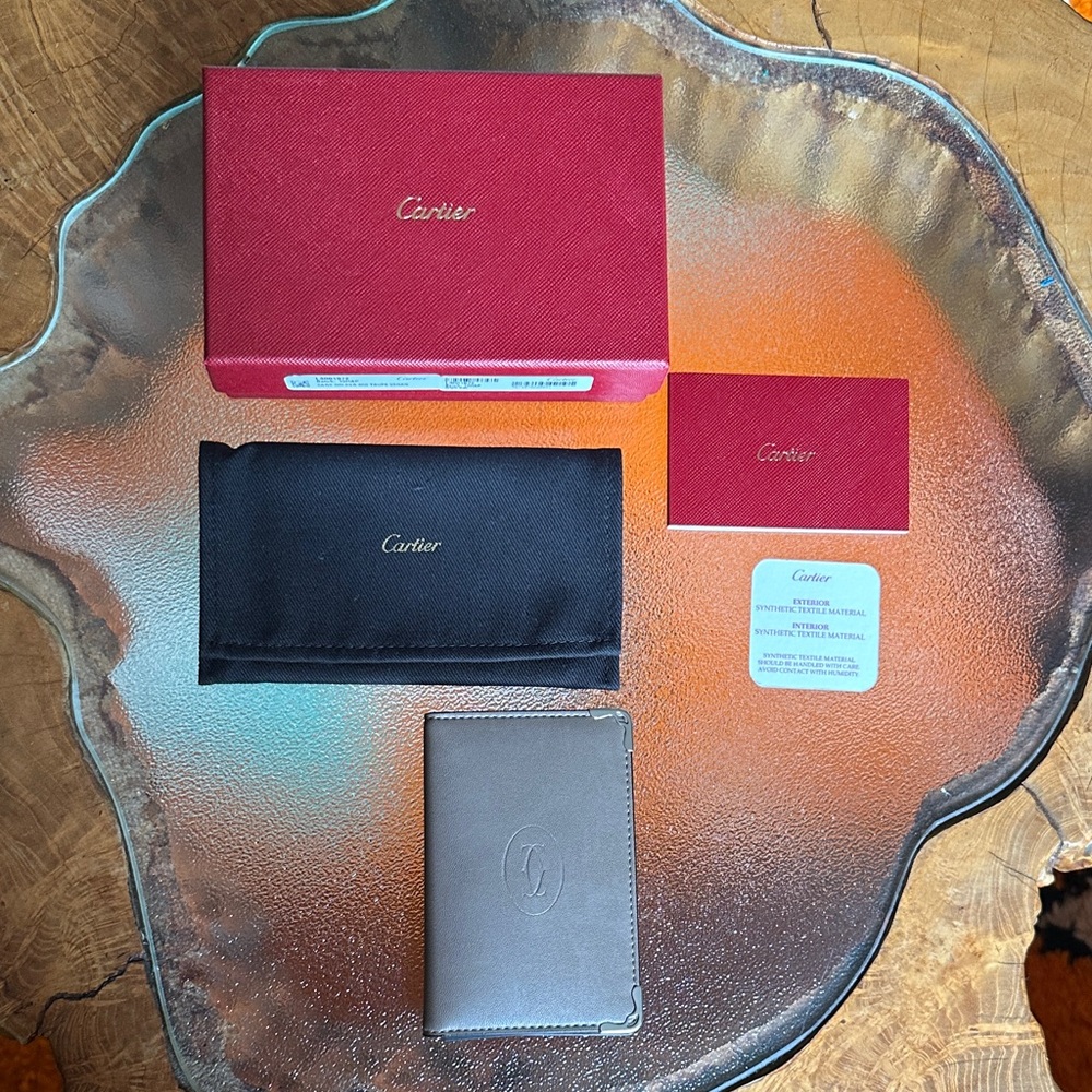 Cartier Taupe Leather Card Holder